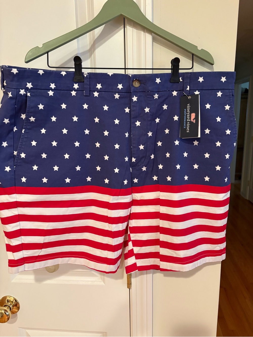 Vineyard Vines USA Flag Red, White, &. Blue Print Shorts